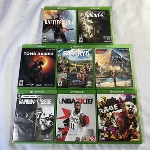 Xbox One Game Lot (8 Games) – Tomb Raider Farcry 5, Fallout 4, Rainbow Six, Rage